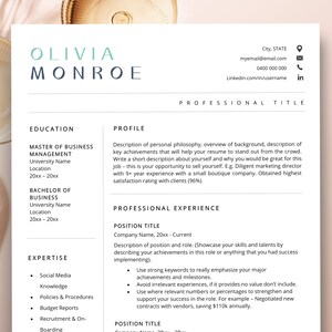 Teacher Resume Template for Word, Teacher CV Template, Elementary Resume, Teaching Resume, Administration Resume, Instant Download