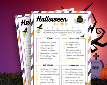Halloween Drinking Game, Halloween Party Game, Halloween Drink If Game, Halloween Games for Adults, Adult Party Game, Drink If Game