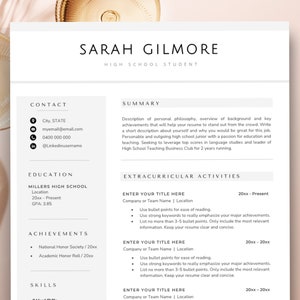 Student Resume Template, High School Student Resume, No Experience, First Job, College Resume Template, Graduate Resume CV Template