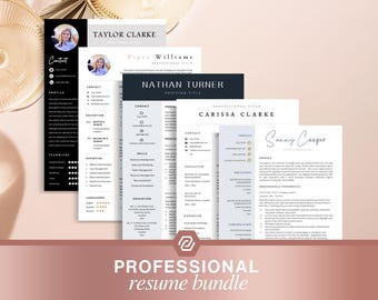 Professional Resume Template Bundle, Resume Template, Resume Template for Word, CV Template, Modern Resume, Creative Resume Template, Resume