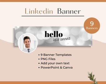 LINKEDIN Background Banner Template, Instant Download, Personalized LinkedIn Banner for your LinkedIn Profile Image, LinkedIn Header