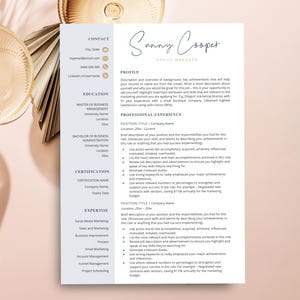 Office Manager Resume Template for Word, Marketing Resume, Marketing CV, Creative Resume, Marketing Assistant CV, Professional Resume