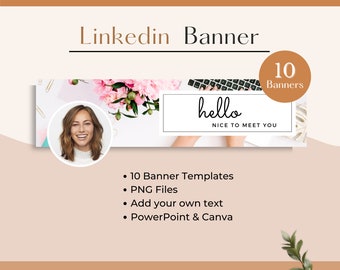 LINKEDIN Banner for your LinkedIn profile image, LinkedIn Banner Template, Instant Download, Personalized LinkedIn Banner