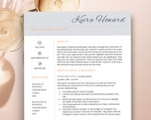 Administrative Resume Template, Executive Assistant, Office Manager, Modern Resume, Feminine Resume, Instant Download, Resume Template