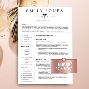 Nurse Resume Template, Nurse Resume, Medical Assistant Resume, New Grad Nurse Resume Template for Word, Resume Template Therapist, RN Resume