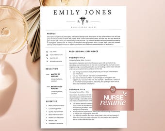 Nurse Resume Template, Nurse Resume, Medical Assistant Resume, New Grad Nurse Resume Template for Word, Resume Template Therapist, RN Resume