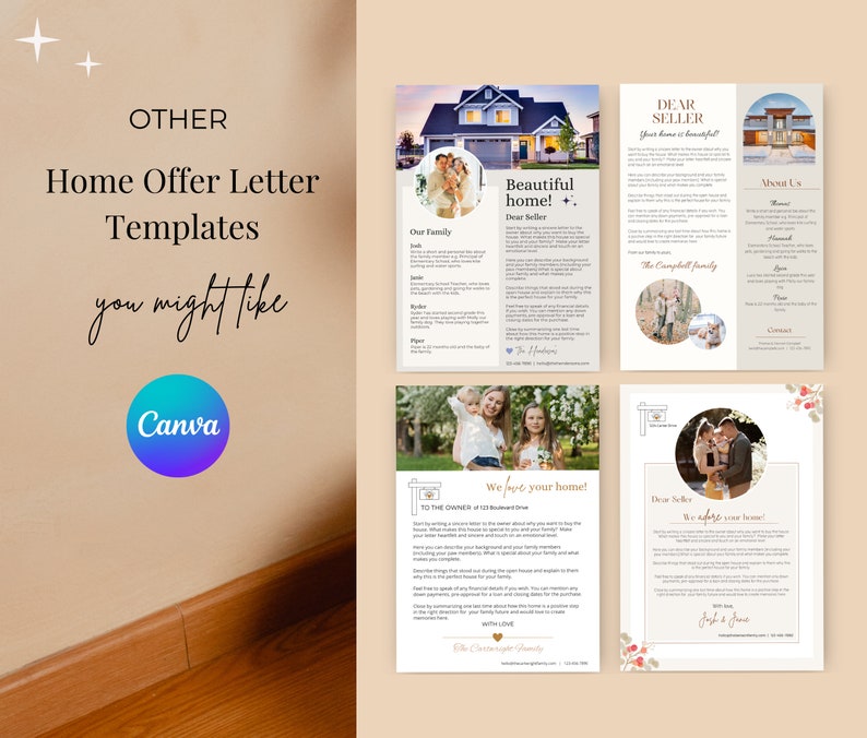 Letter to Seller, Editable in Canva, Home Offer Letter, Home Buying