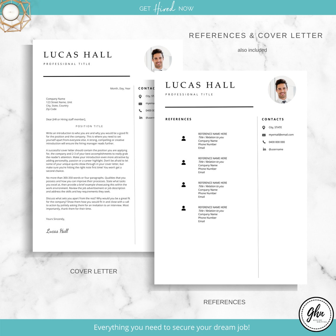 Clean and Modern Resume Template CV Resume With Photo Etsy