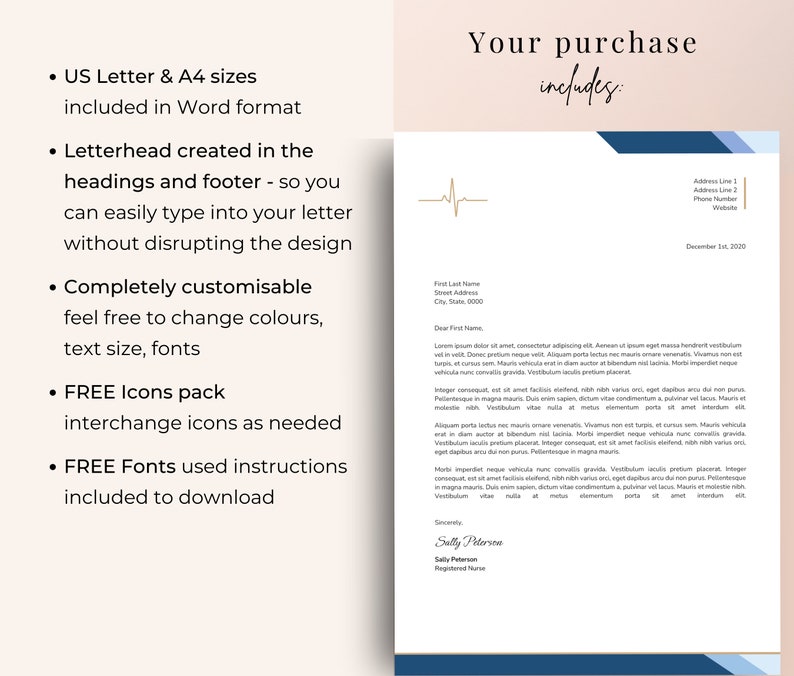 Medical Letterhead, Corporate Letterhead Professional Letterhead
