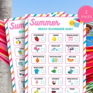 Summer Scavenger Hunt Beach Scavenger Hunt, Scavenger Hunt Printable Outdoor Scavenger Hunt Summer Activity for Kids, Summer Games Printable