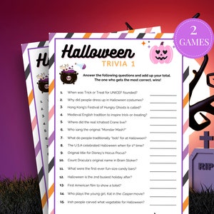 Halloween Trivia, Halloween Activities Printable, Halloween Trivia Game, Halloween Party Games, Printable Halloween Game, Halloween Quiz