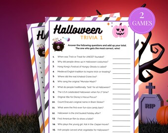Halloween Trivia, Halloween Activities Printable, Halloween Trivia Game, Halloween Party Games, Printable Halloween Game, Halloween Quiz