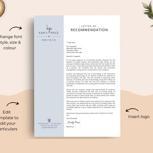 Recommendation Letter, Letter of Recommendation Template, Reference ...