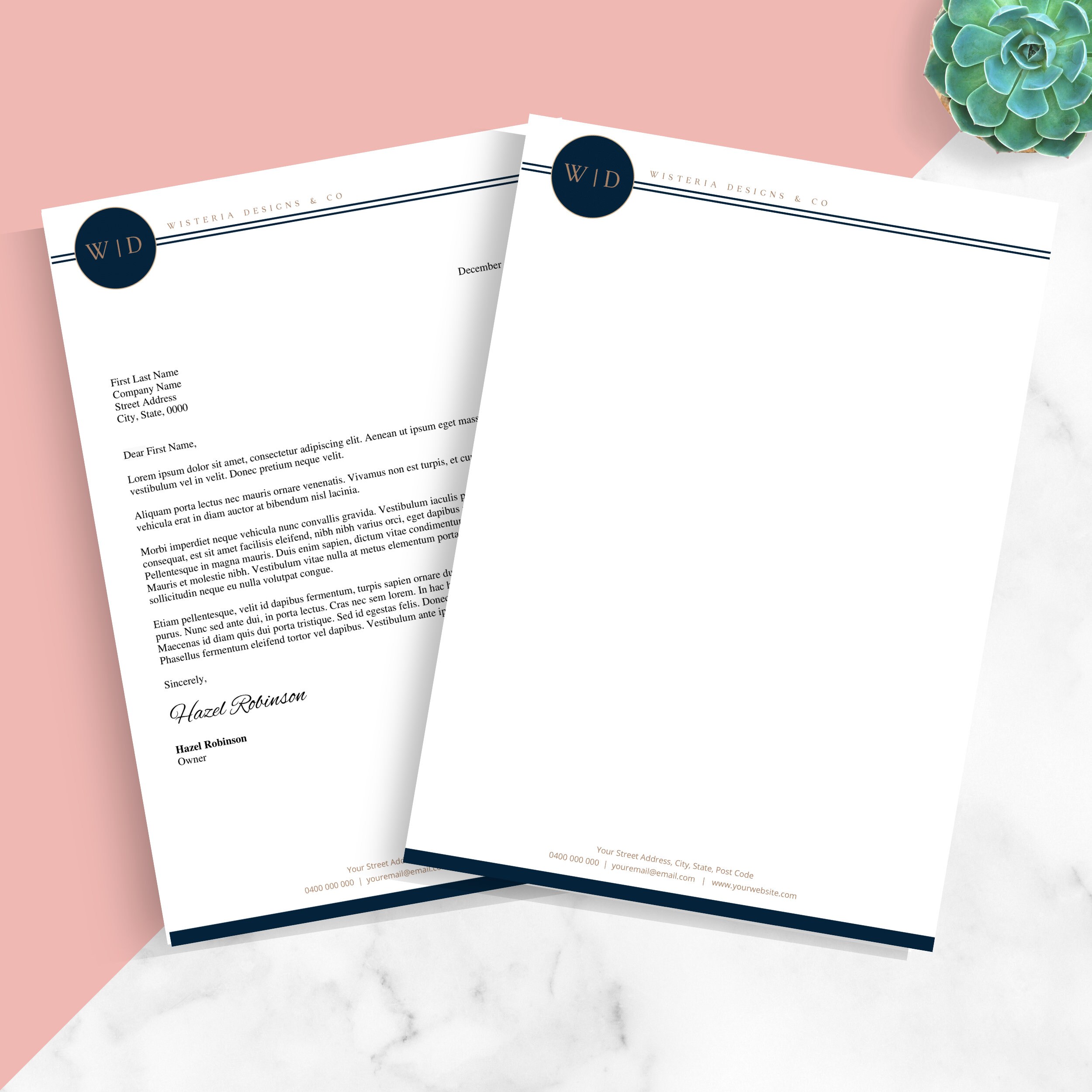 Business Letterhead for MS Word Letterhead Template Word - Etsy