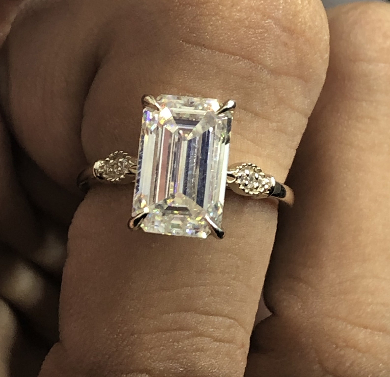 4 Carat Emerald Cut Diamond Ring