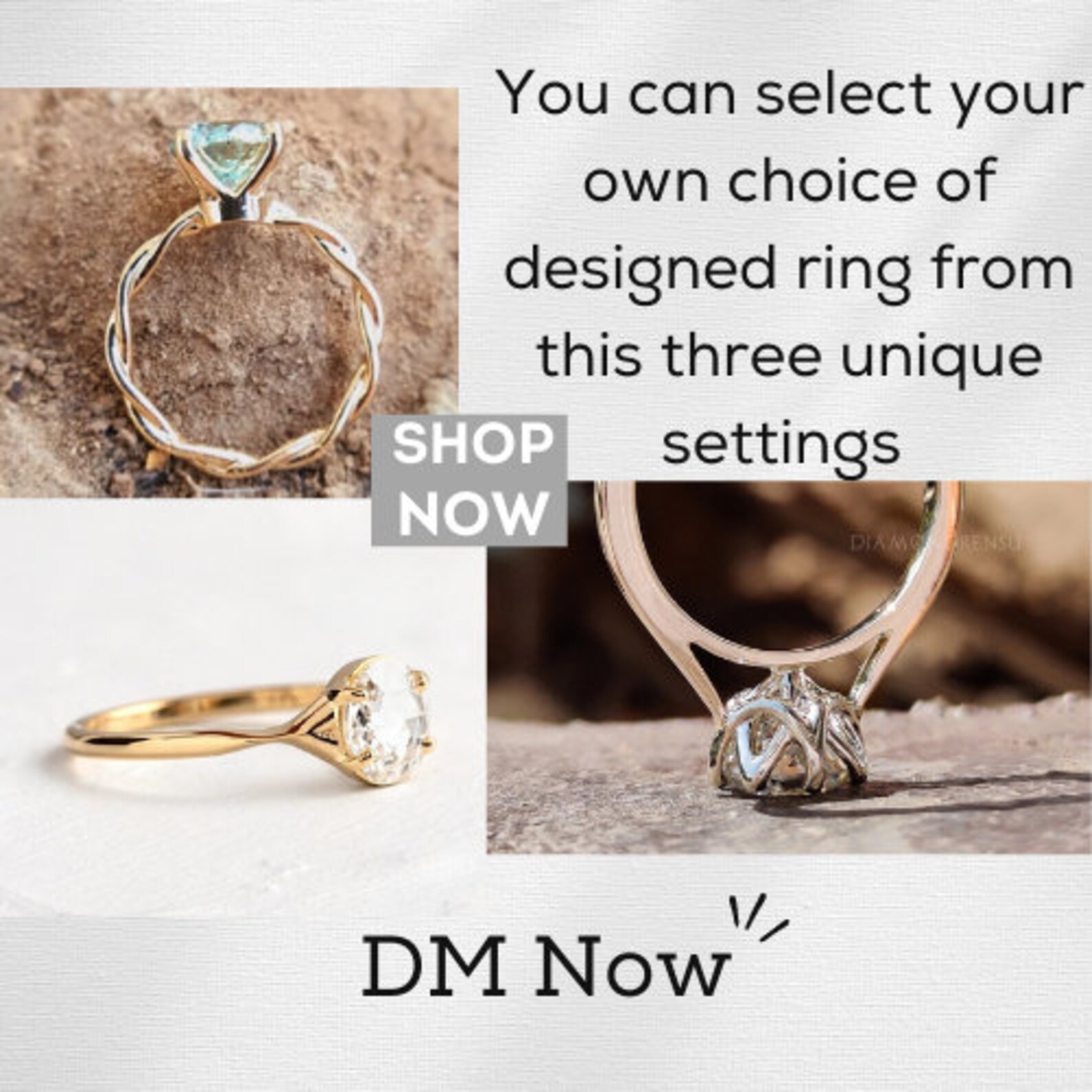 Classic Portuguese Cut Engagement Ring 18K Rose Gold Etsy