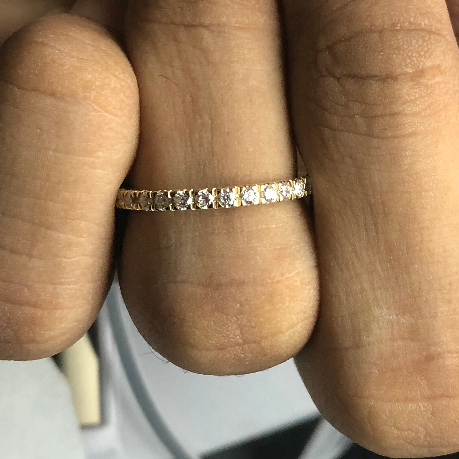 Thin Eternity Band Eternity Ring Dainty ring Stacking Ring Etsy