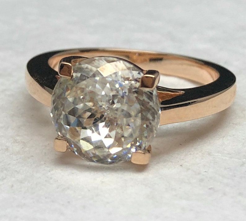 Classic Portuguese Cut Engagement Ring 18K Rose Gold Etsy