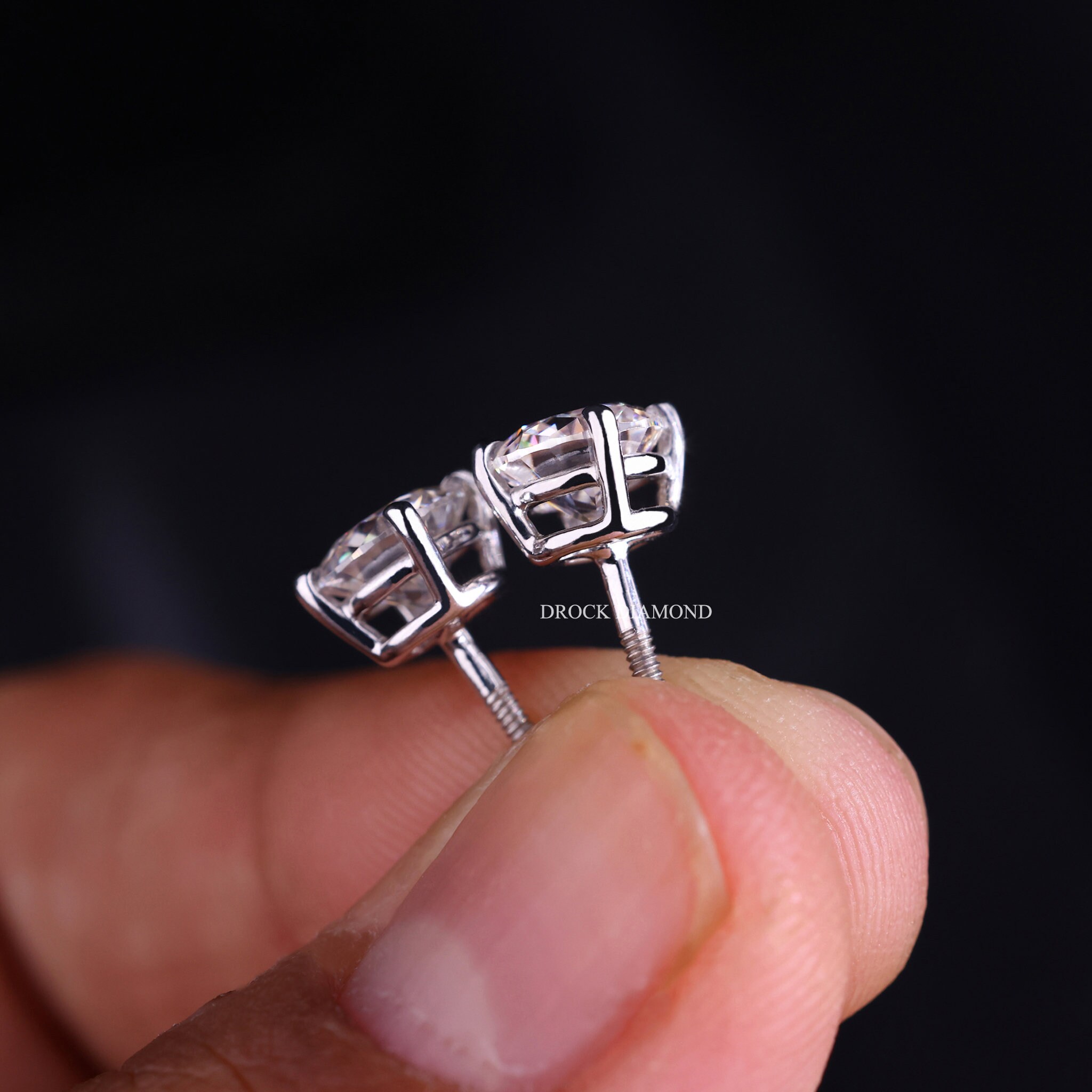 Mondstein Ohrstecker 2,40 KT Moissanit Ohrstecker – FL/D, GRA Zertifiziert, 14K Weißgold, 7 Mm Rundschliff 2.40 KT Moissanit Ohrringe FL/D GRA 14K Weißgold Rund