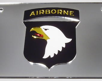 Airborne Eagle Army Paratrooper Military Mirror Acrylic License Plate 3D look Laser cut