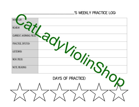 Weekly Practice Chart