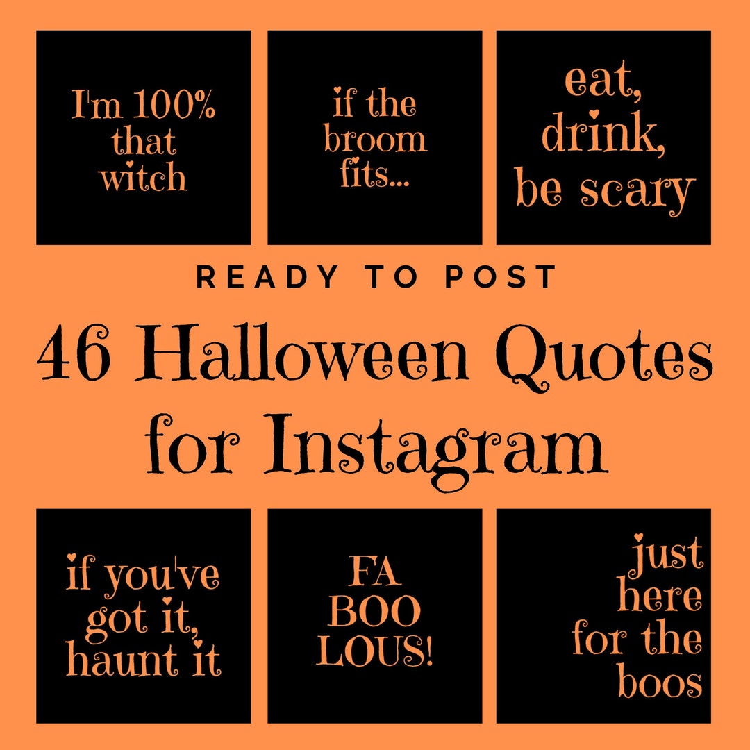 Halloween Quotes Instagram, Social Media Packet, Branding Kit, Funny