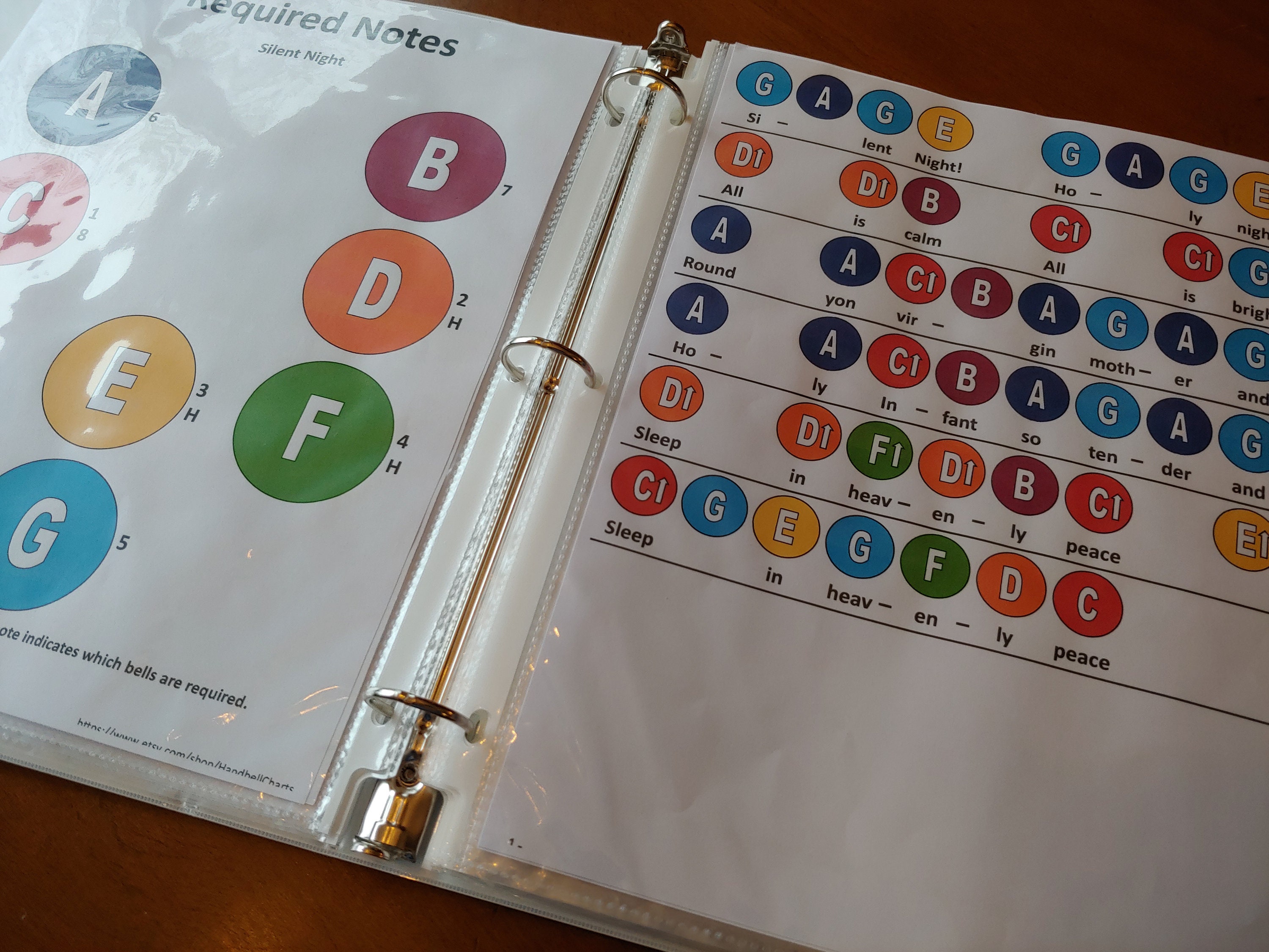 Silent Night Handbell Chart Etsy