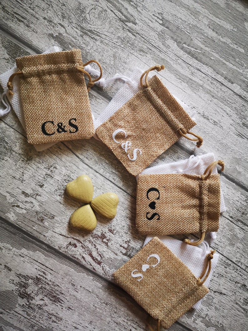 Hessian Wedding Favour Bags Personalised Milk Chocolate Etsy UK