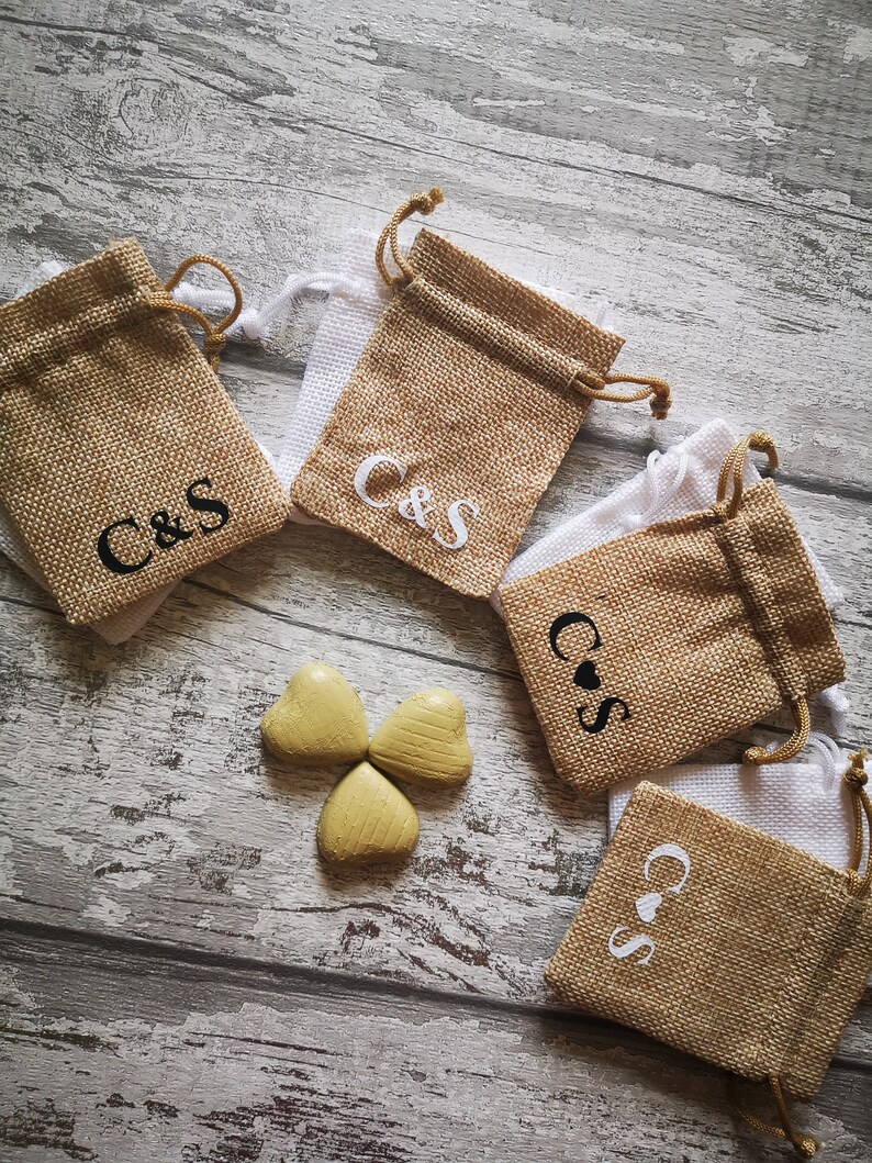 Hessian Wedding Favour Bags Personalised Milk Chocolate Etsy UK