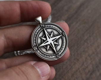 Silver Compass Necklace, Compass Necklace, Compass Pendant, Silver Compass, Guidance Pendant