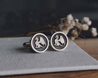 Dragons Silver Cuff Links, Dragon CuffLinks, Cuff Links, Sterling Silver Cuff Links, Elegant Cuff Links, Men Jewelry, Groom Cuff Links