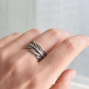 Feather Silver Ring, Feather Ring, Silver Feather Ring, Feather Jewelry, Bohemian Ring, Boho Feather Ring image 2