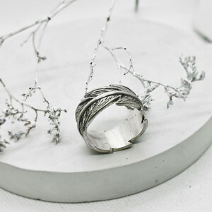 Feather Silver Ring, Feather Ring, Silver Feather Ring, Feather Jewelry, Bohemian Ring, Boho Feather Ring image 5
