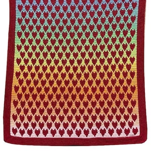 Full of Love Mosaic Crochet Heart Blanket