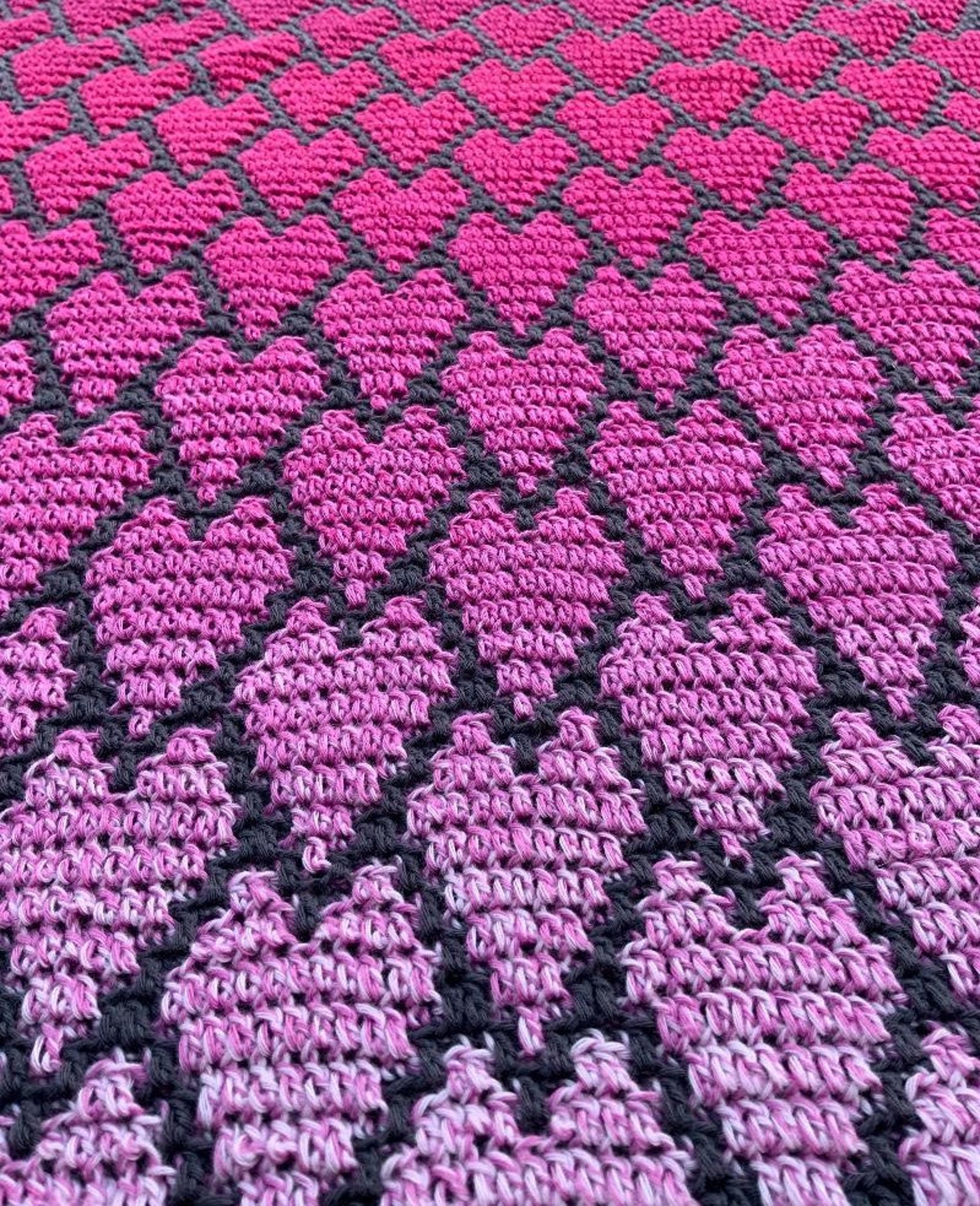 Mosaic Crochet Heart Blanket Etsy UK