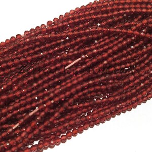Mozambique Garnet Gemstone Beads: 2mm Faceted Rondelle, 13" Strand