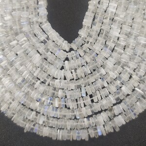 8&quot; Natural Rainbow Moonstone Smooth Heishi Square Shape Gemstone Beads Semi Precious Stone Jewelry Making Crafts