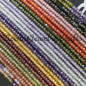 Faceted Zircon Rondelle Beads: 3mm CZ Jewelry Making Supplies