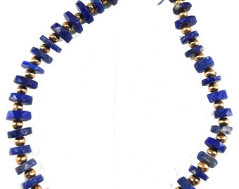 8 "filo naturale blu lapislazzuli sfaccettato Heishi forma di pneumatico pietra preziosa perline pietra semipreziosa creazione di gioielli artigianali