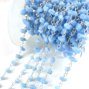 Chalcedony Nugget Rosary Chain: Gold/Silver Plated Jewelry Making