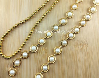 Beautiful Pearl Mala, 1 Strands Beaded Mala, Gold Plated Mala, Statement Kundan Beads, Wedding Mala, BridesMaid, Long Mala