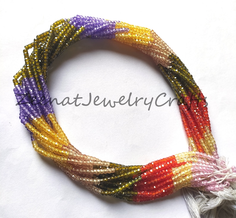AAA Quality Amazing Multi Zircon Rondelle Faceted Gemstone Multi Beads 13 Natural Shaded Color Zircon Size 3 mm