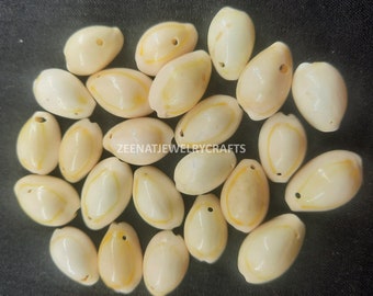Sliced Cowrie Shells: White & Yellow Kodi Sea Shell Beads