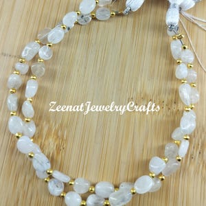 Beautiful Rainbow Moonstone Beads Strand, Smooth Nuggets Shape Moonstone Beads, 8&quot; Beads Strand For Christmas Sale Jewelry Making Crafts