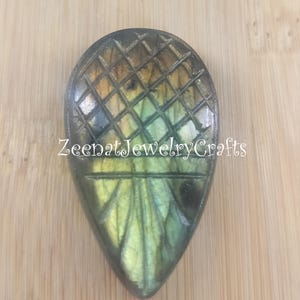 Big Size Cabochon Natural Flashy Rainbow Gems Labradorite Gemstone Pear Cabochon Loose Gemstone Cabs Handmade Carved Smooth Cabs For Jewelry