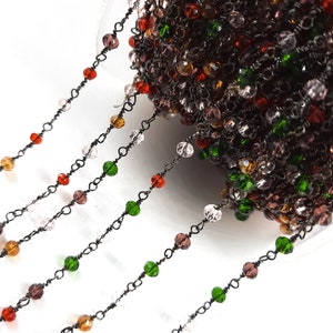 Black Metal Rosary Chain: Multi Disco Hydro Beads, Jewelry Making