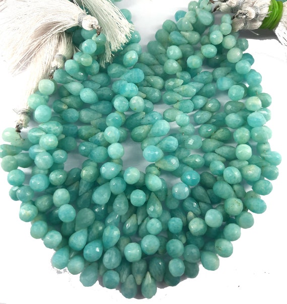 Perline A Goccia Sfaccettate In Amazzonite: Piccole Perline A Forma Di - Foto 10