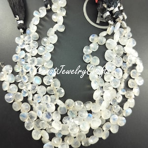 Rainbow Moonstone Faceted Heart Beads: 7&quot; Strand for Jewelry Making