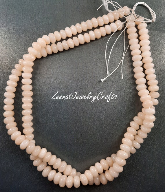 Pearl Quartz Beads Pearl Smooth Rondelle Shape Beads 8