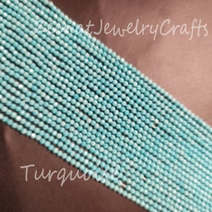 AAA Quality,13&quot; Natural Turquoise Micro Cut Rondelle Faceted Gemstone Beads,2-2.25 mm Beads,Blue Turquoise Beads,Jewelry Making Crafts